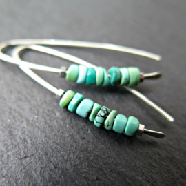natural turquoise earrings. December birthstone jewelry in sterling silver. genuine turquoise jewellery.
