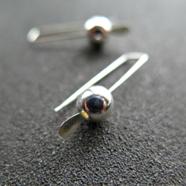 small silver earrings. simple modern jewelry. 1 inch earrings. made in Calgary