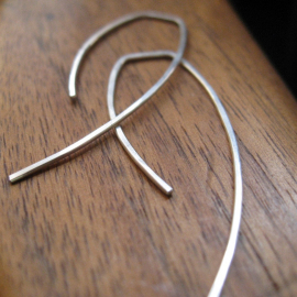 sterling silver earrings. wire earings. minimalist jewelry. threader earrings.