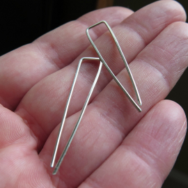 sterling silver earrings. minimalist jewelry. modern hoops.