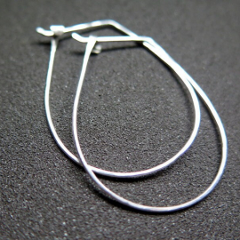 hammered sterling silver hoops. teardrop earrings. 20 gauge silver wire earrings. made in Canada