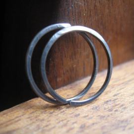 mens hoop earrings. dark silver niobium. hypoallergenic hoops.