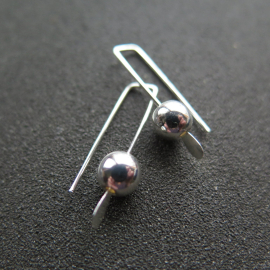 small silver earrings. simple modern jewelry. 1 inch earrings. made in Calgary