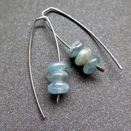 cornflower blue kyanite earrings. hypoallergenic jewelry. nickel free wire. Canadian seller
